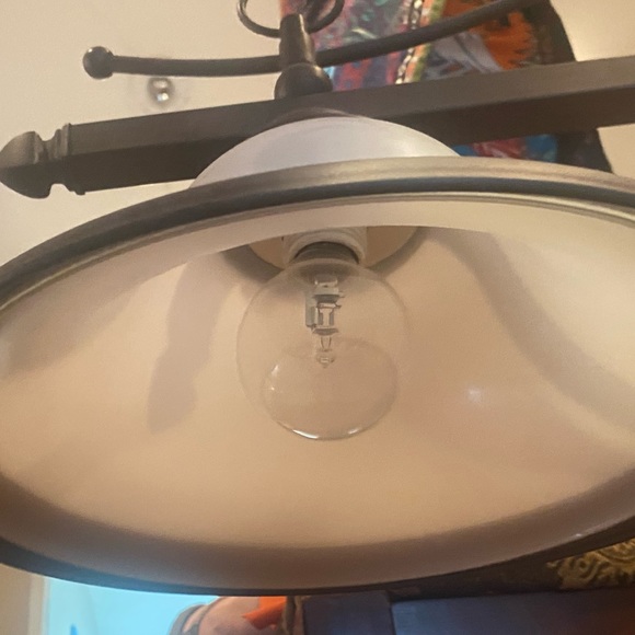 Island Billiard 3 light bronze pendant liberty bell alabaster shade kitchen pool - Picture 4 of 16